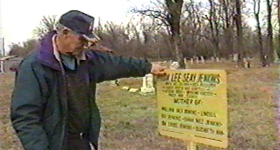 Lindell Jenkins with sign
